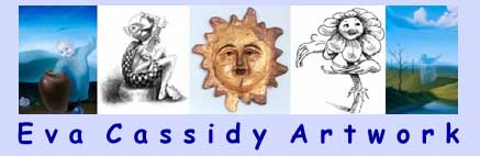 Banner showing thumbnail prints of five of Eva Cassidy's prints